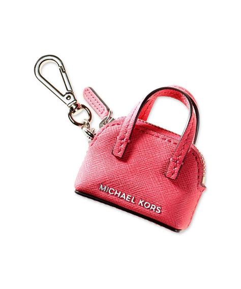 michael kors leather charms yellow sunset keychain